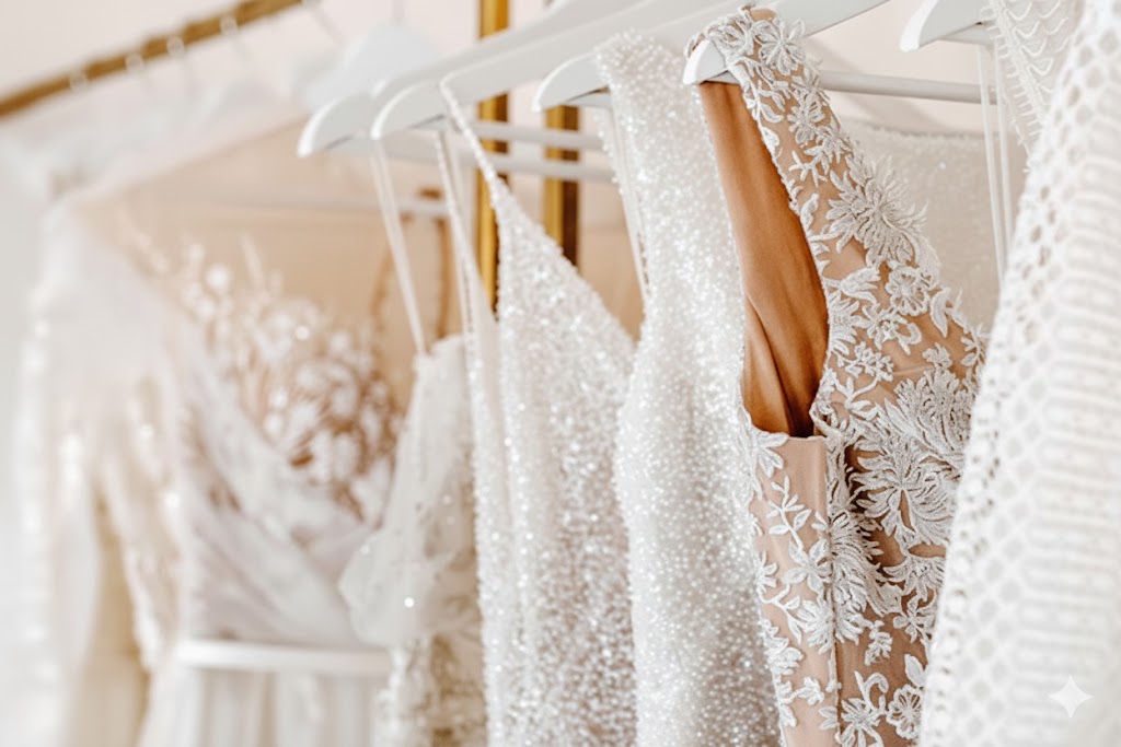 Luxury Gulf Bridal Dresses – Pearls & Lace (فساتين عرائس فاخرة خليجية – لؤلؤ ودانتيل)