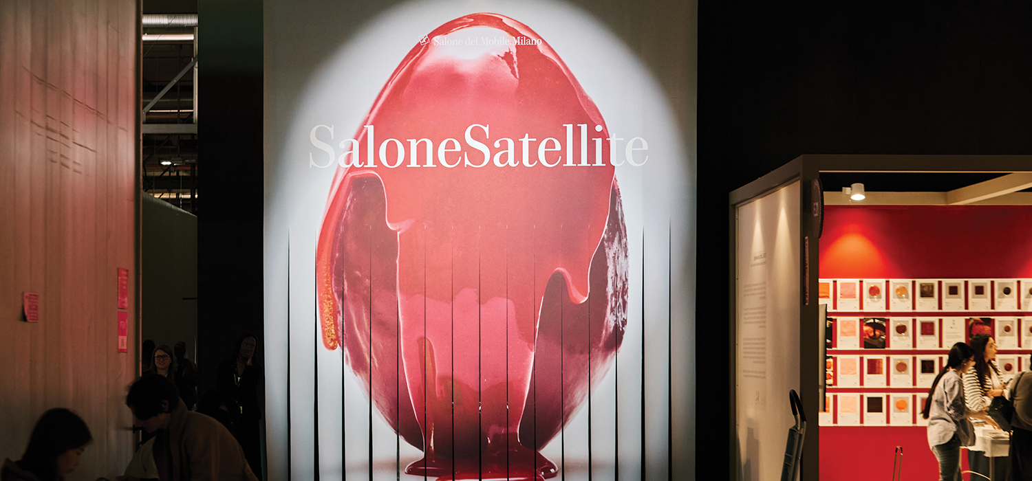 SaloneSatellite exhibition entrance at Salone del Mobile.Milano, highlighting emerging designers, creative experimentation, and the dialogue between craftsmanship and innovation