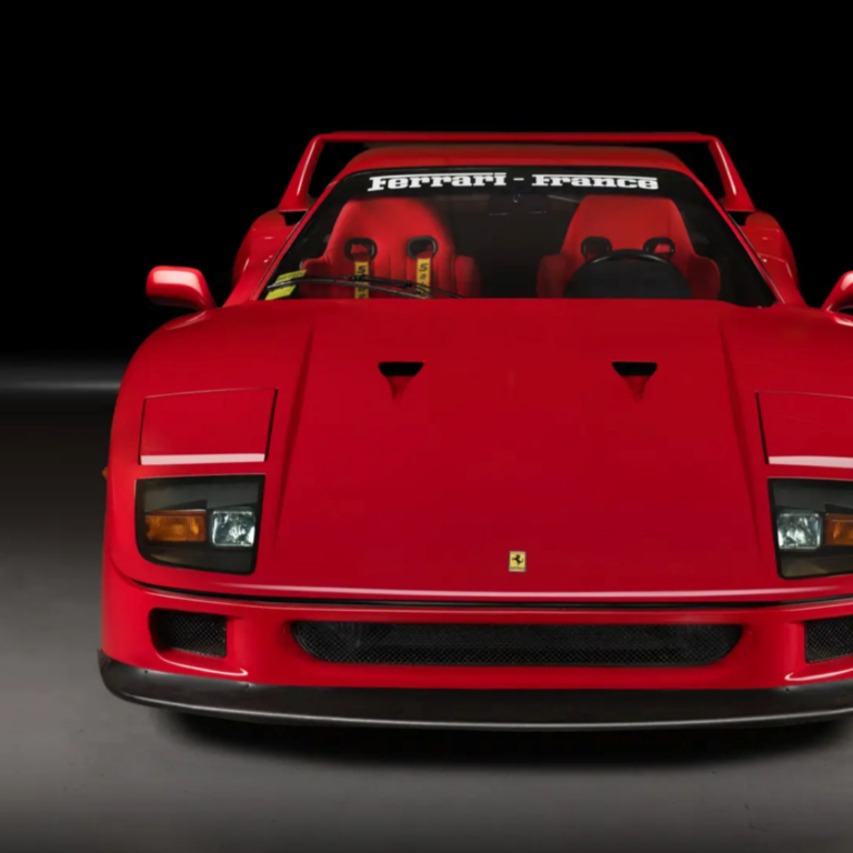 Ferrari F40, the legendary 1987 supercar known for its aerodynamic bodywork, lightweight construction and raw performance.